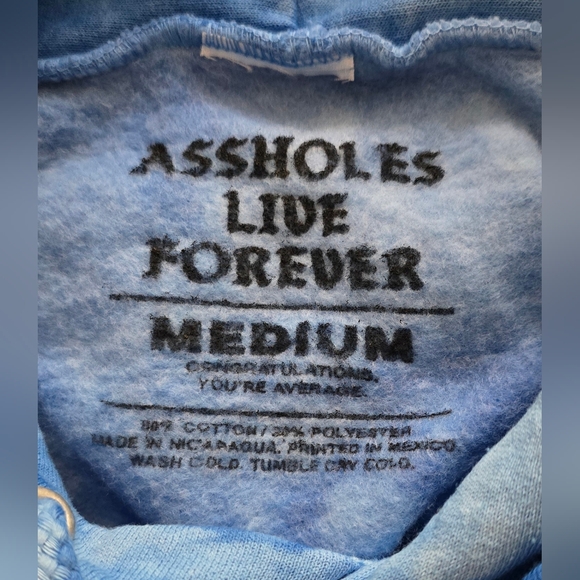 ALF - Assholes Live Forever - Tie-Dye - Blue Hoodie - Picture 4 of 4